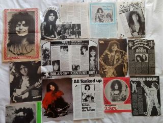 T.  Rex Marc Bolan 13 Articles/pin Ups From Assorted Magazines 1972/73