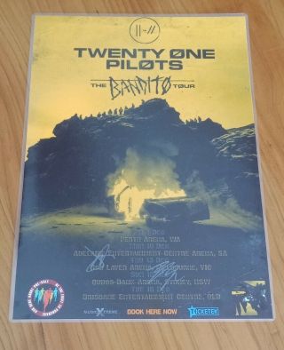 Twenty One 21 Pilots - 2018 Australia Tour Signed Autographed Poster Laminated