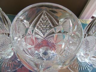 4 - Vintage EAPG US Glass Pennsylvania Milk Water Goblets Glasses 1898 4