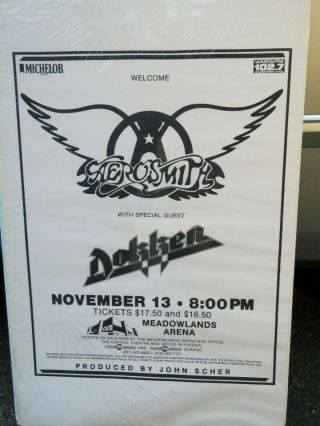 Aerosmith - Dokken Concert Poster - Large Meadowlands Nj