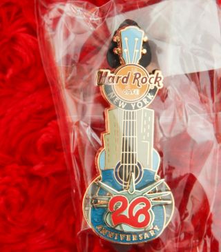 Hard Rock Cafe York Pin Empire State Building 26th Anniversary Facade Guitar