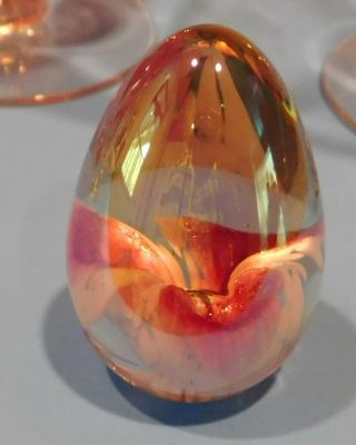 Msh 88 Mount Mt.  Saint St.  Helen Ash Egg Shape Art Glass Lovely Paperweight