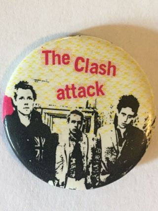 The Clash Vintage Badge Button Pin Rare Uk Punk 70’s
