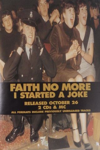 Music Poster Faith No More I Started A Joke 1995 King For A Day 20x30 " Orig.  Nos