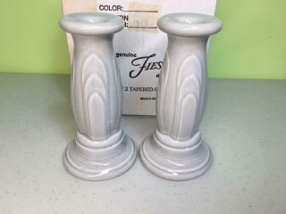 Hlc Fiesta Pearl Gray Tapered Millennium Candle Holders -
