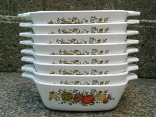 Corning Ware Set Of 8 Spice Of Life Petite Pans Casserole Dishes P - 41 - B