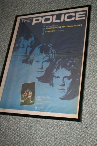 The Police Sting 1981 Press Poster Framed