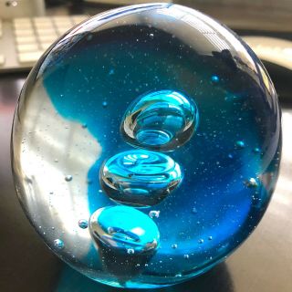 Vintage Awesome Murano Art Glass Paperweight Blue.