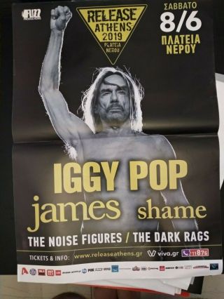Iggy Pop Live In Athens 8/6/19 Poster James Shme Rock Stooges