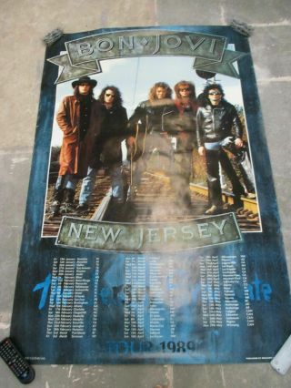 Huge Bon Jovi Jersey Syndicate Tour 1989 Official Authentic Poster 40x60