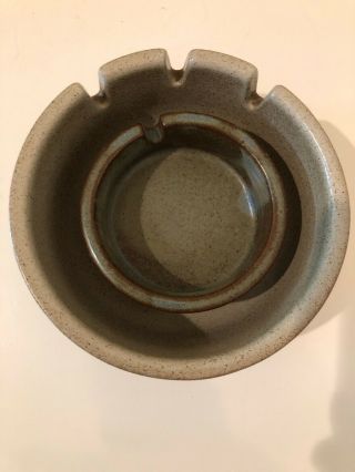 heath ceramics California pottery mcm modern ashtray Beige Large 5” Sm Green 3” 7