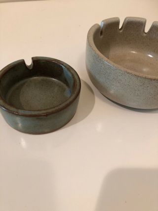 heath ceramics California pottery mcm modern ashtray Beige Large 5” Sm Green 3” 8