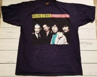 Vintage 90s Rolling Stones Blue Xl T - Shirt Voodoo Lounge Budweiser Tour 94 95