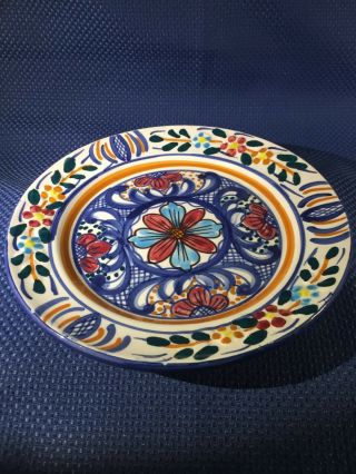 Pintado A Mano Espana Hand Painted Floral Wall Plate 8” - Stamped/signed