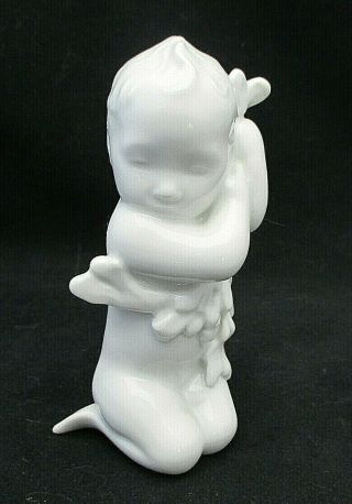 Bing & Grondahl Figurine Sea Girl 2667 All White Seagrass Sweet Face 4.  75 " Gift