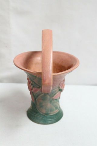 Roseville Art Pottery Water Lilly Handled Vase 380 - 8 Inch 4