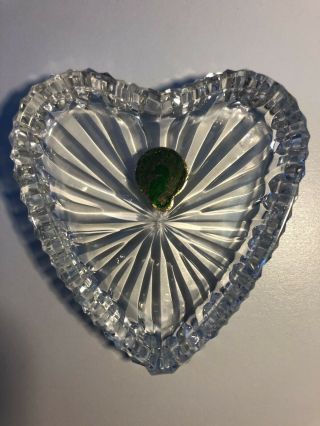 Vintage Waterford Crystal Heart Shape Dresser Ring Dish 3 1/2 By 3 1/2 K