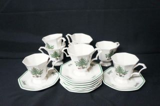 8 Nikko Christmastime Cups And Saucers
