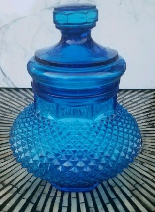 Vintage Blue Glass 7.  5 