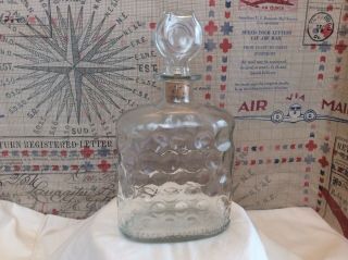 Vintage Clear Glass Liquor Alcohol Decanter Bottle With Cork Stopper