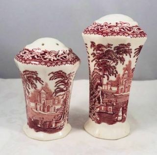 Mason ' s Ironstone Pink Vista Salt & Pepper Shakers - $1 N/R 7