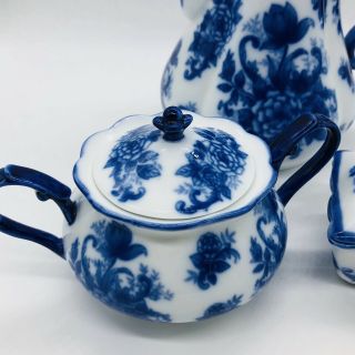 Cracker Barrel Cobalt Blue/White Floral 6 pc Tea SetBeautiful 2