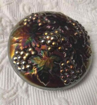 Northwood Amethyst Grape & Cable Carnival Glass Powder Jar Lid Only