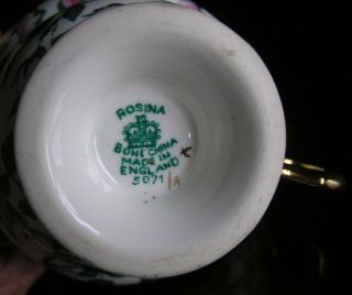 Rosina Bone China England 5071 Rosebuds & Gold Cup & Saucer 4