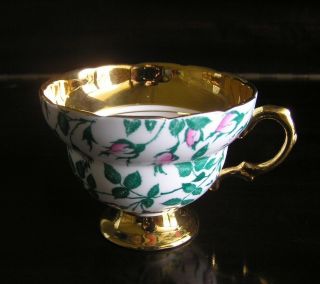 Rosina Bone China England 5071 Rosebuds & Gold Cup & Saucer 6