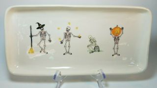 Rae Dunn Halloween Skeleton Platter Tray 2017 Magenta Backstamp