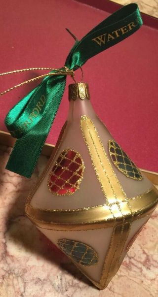 Vintage Waterford 5 " Christmas Ornament Golden Diamond Cut Top Holiday Heirloom