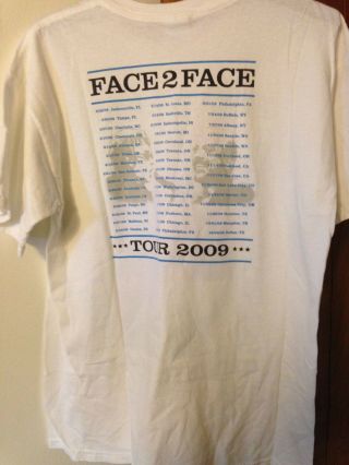 Elton John - Billy Joel - Face 2 Face tour 2009 - White t - shirt - Large 2