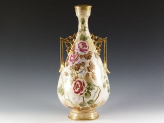 Large 16 " Royal Bonn Vase With Floral Design