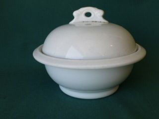 Royal Ironstone China Antique White Ironstone Alfred Meakin Covered Butter Dish