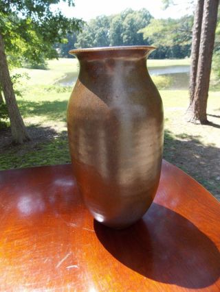 Brown Ceramic Vase By Potter Brian Van Nostrand 9 1/4 " Signed Artisan Pottery