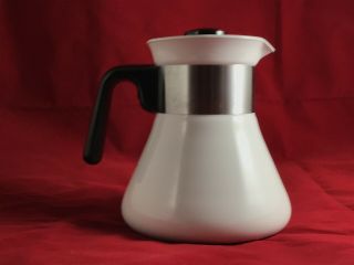 RARE Corning Ware 6 Cup P - 106 Coffee Pot Brilliant White W/ Lid NY USA A, 5