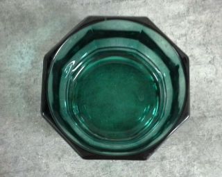 Vintage Indiana Glass Teal Emerald Green Concord Covered Candy Dish Bowl W/ Lid 4