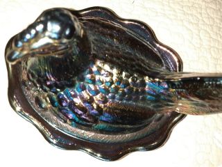 Fenton Iridescent Carnival Glass Hen on a Nest marked 6 inches 2