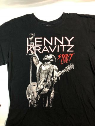 Lenny Kravitz 2015 Tour Shirt Strut Live Large Black Graphic Tee