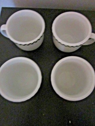 4 Culinary Arts Cafeware Cafe Ware Black /White Check Diner Porcelain Mugs Cups 4