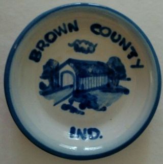 Ma Hadley Brown County In Indiana 4 " Trinket Plate/dish/coaster Covered Bridge