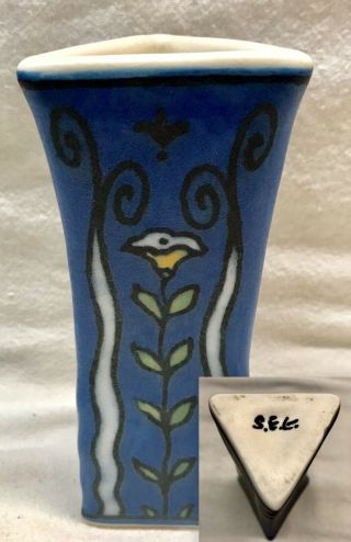 Pottery Bud Vase Marked S.  E.  G.  - Saturday Evening Girls?