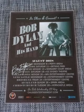 Bob Dylan - 2018 Australia Tour Signed Autographed Promo Poster - August 2018