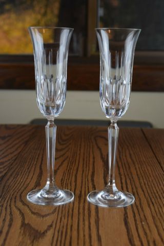 2 Mikasa Crystal Park Avenue Champagne Flute Glasses