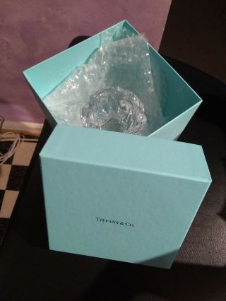 Signed Tiffany & Co Rock Cut Crystal Glass Votive Candle Holder Nib L@@k