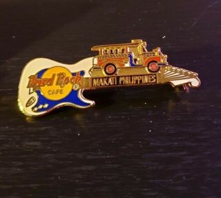 Hard Rock Cafe Pin Makati - White & Blue Stratocaster With Jeepney 1998 (5185)