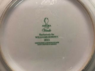Williams Sonoma 2011 Anfora Verde Luncheon/Salad Plate Set of 5 Green/Gold 6