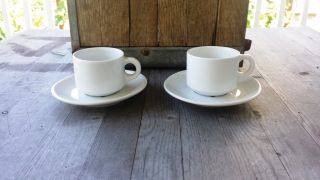 Pillivuyt France Demitasse Cups And Saucers,  White –
