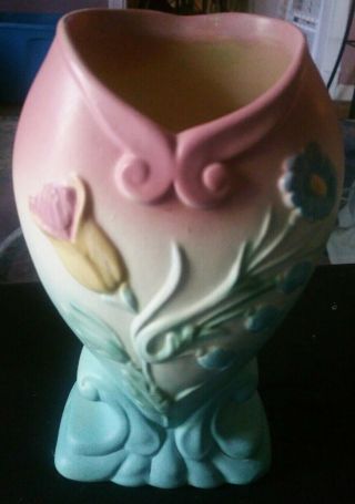Hull Art Pottery B - 3 - 6 1/2 " Pastel Bow Knot Matte Glaze Vase