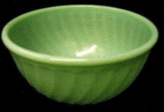 Vintage Fire - King Green Jadeite Glass Mixing Bowl 8 " Swirl Pattern Maker Marked